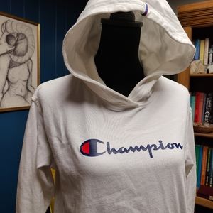 Champion Hooded Long Sleeve Tee Size S